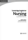 CAMBRIDGE ENGLISH FOR NURSING